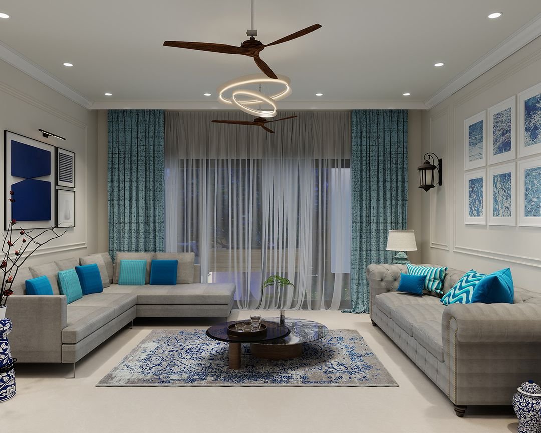Classic Living Room Design with Tufted Chesterfield Sofa and Wainscoting