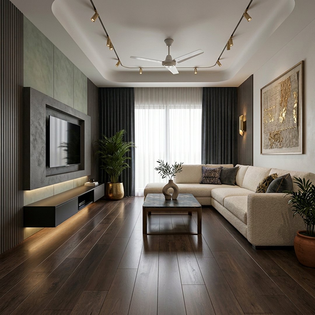 Rustic Rectangular Plank Flooring Design with Dark Brown Wood