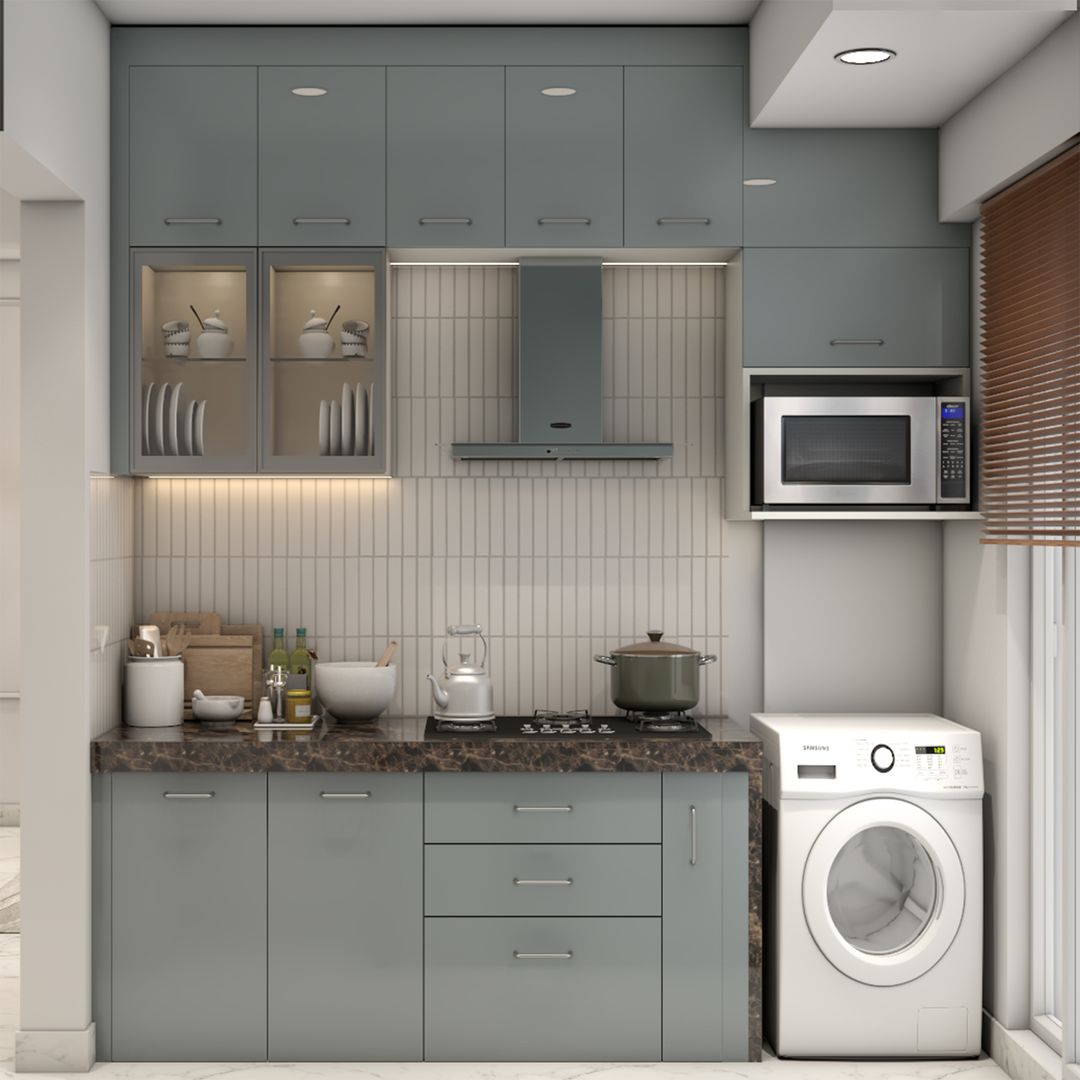 Transitional Parallel-Shaped Kitchen Design in Grey