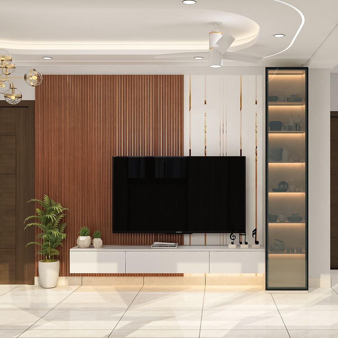 Modern Off-White Flooring Design with Reflective Grid-Line Tile Installation