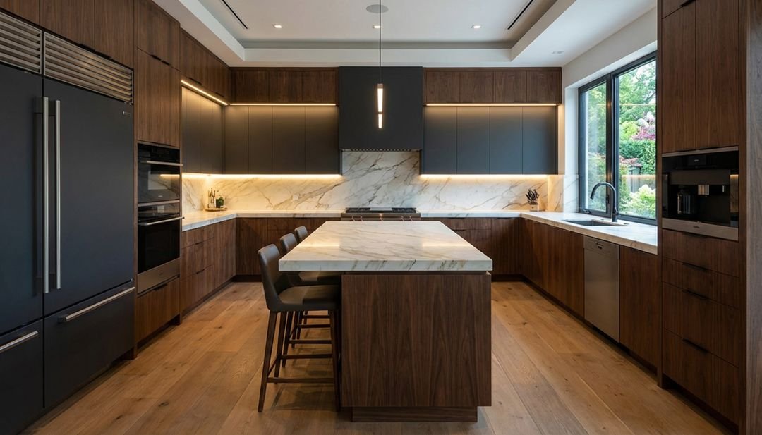 Contemporary Flooring Design with Light Oak Wood Grain Matte Tile Finish